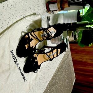 Beautiful classic black lace up heals